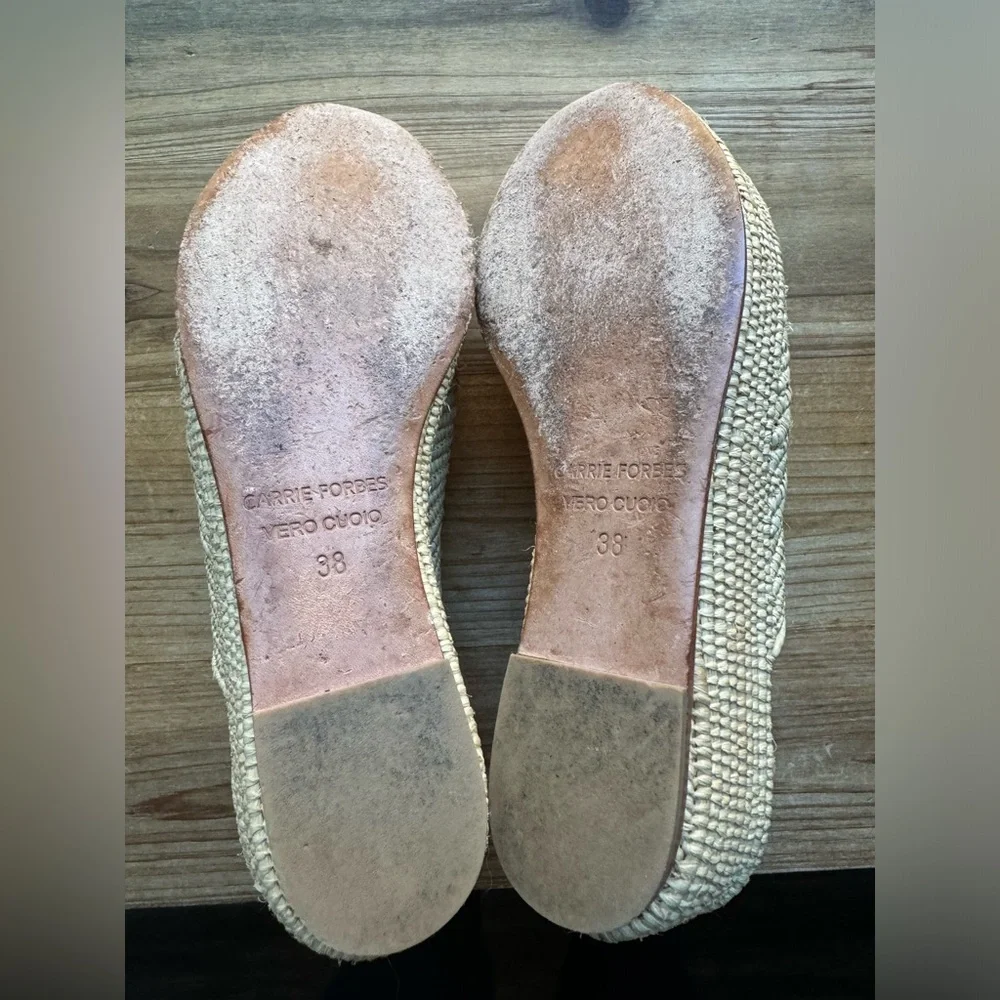 Carrie Forbes KARIM Woven Rafia Shoes Sandals 38 7.5 8 - Picture 12 of 12